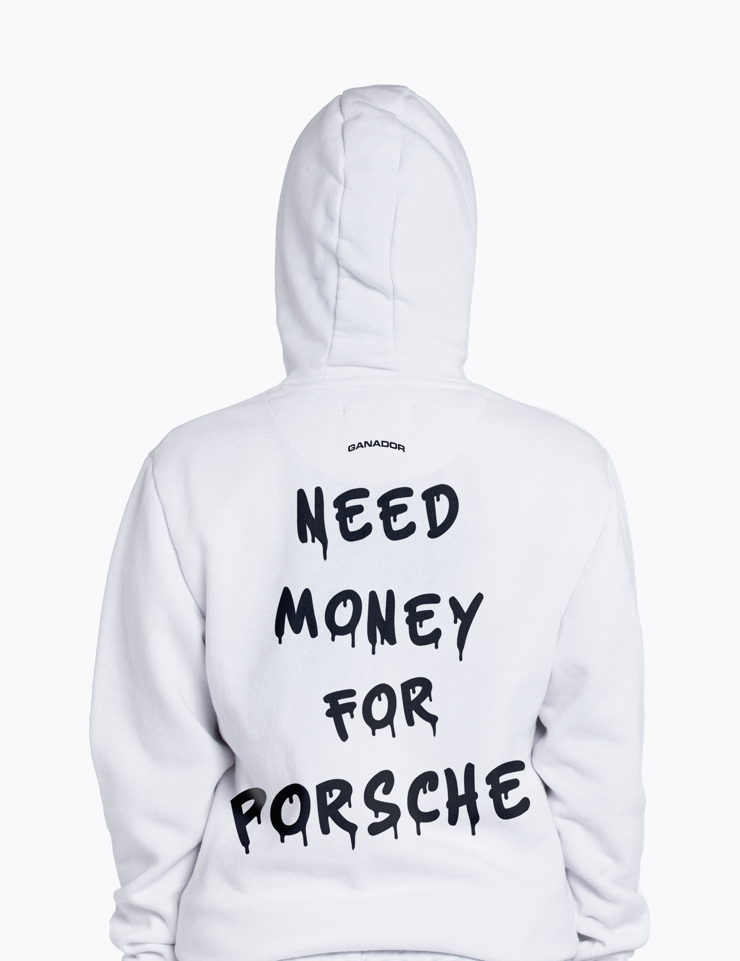 Need Money For Porsche | White Hoodie