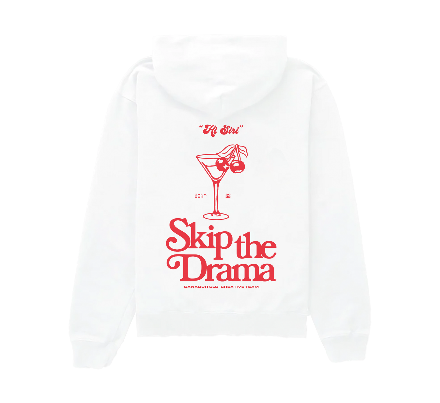 SKIP THE DRAMA | WHITE HOODIE