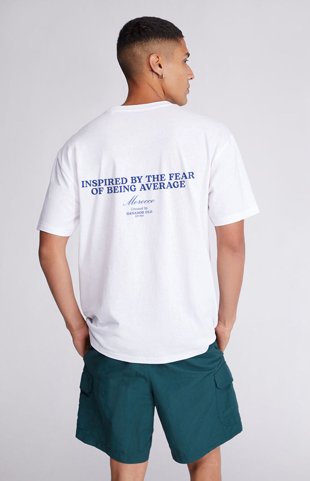 Inspired by the fear of being average | White T-shirt